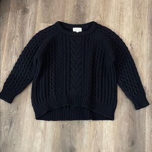 Nili Lotan Gwen Cable Knit Wool Sweater Heavyweight Warm Pullover Womens Medium